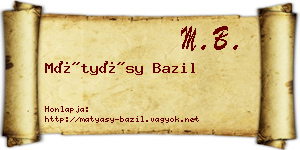 Mátyásy Bazil névjegykártya